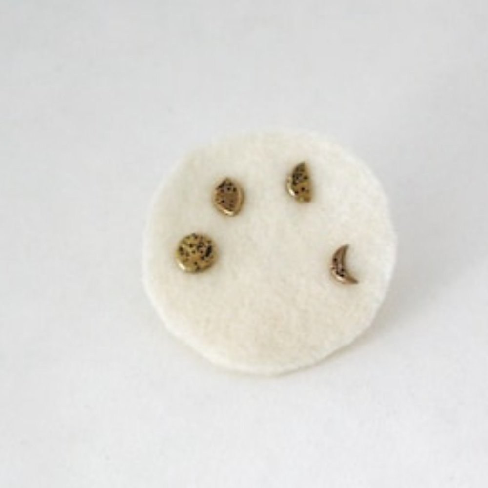 Almanac for June Handmade Brass Moon Phase Studs